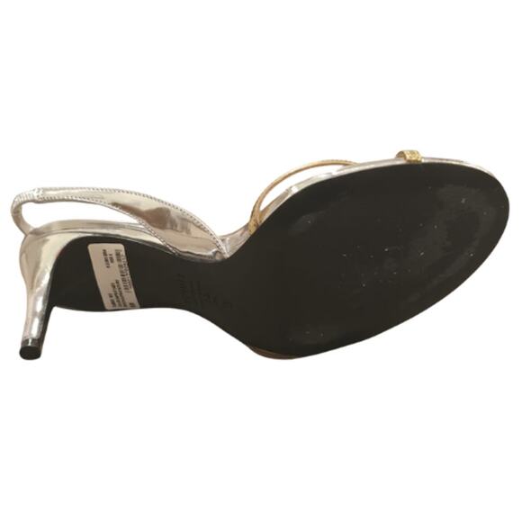 Schutz Cassie Mid Sandal in Prata & Ouro Claro Orch EUC Size 6 - Picture 5 of 13